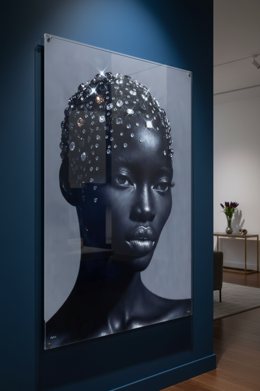 Charme Mystérieux — Mockup Plexi Bleu Royal