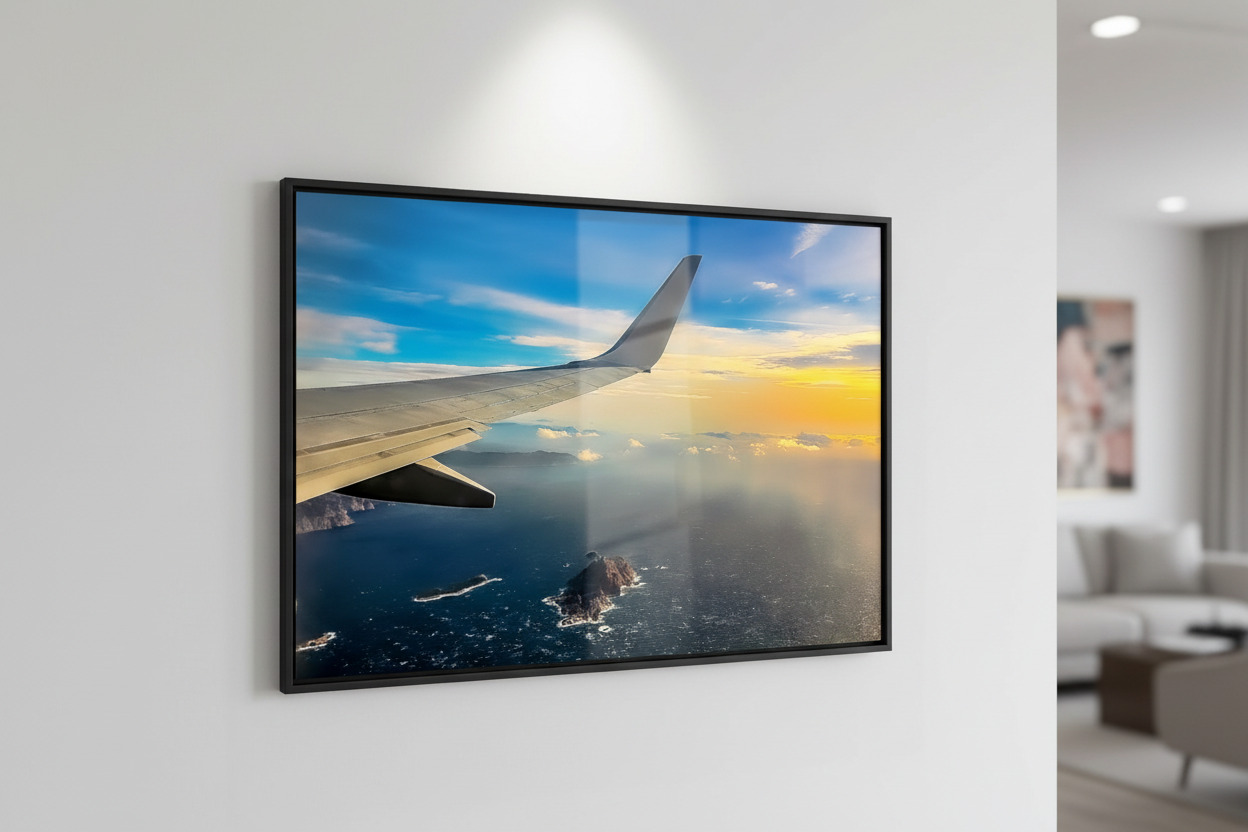 Reflets d'Azur sur les Côtes de Marseille fine art print on white wall