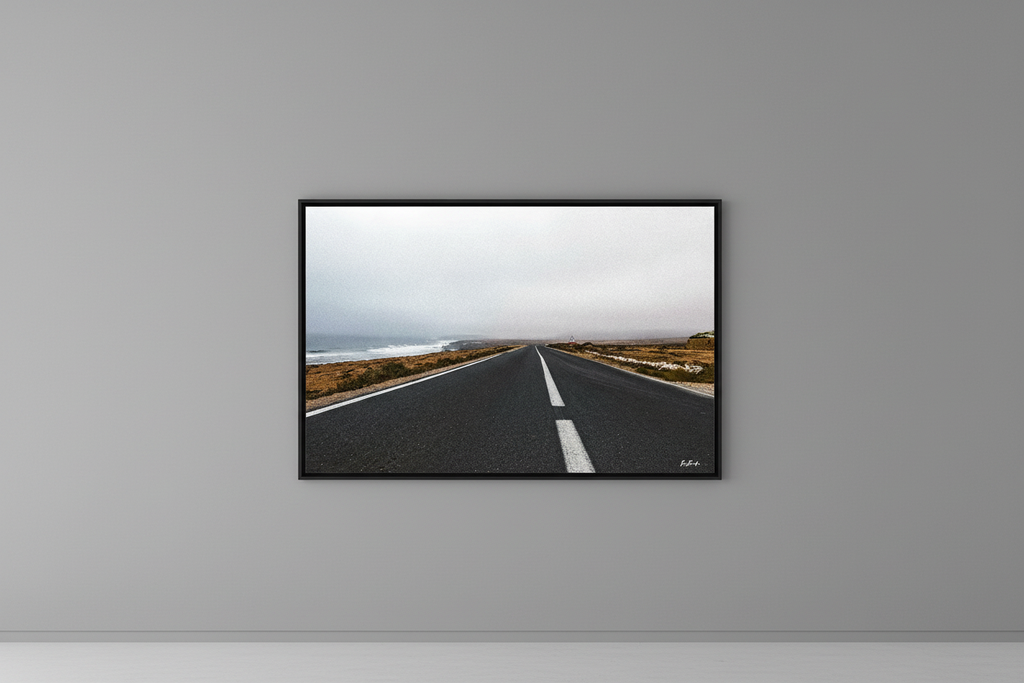 Mockup mur gris — style galerie pure