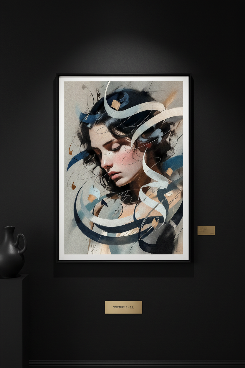 Mockup mur noir — Elle porte les mots que personne n'a osé dire | Bybadr