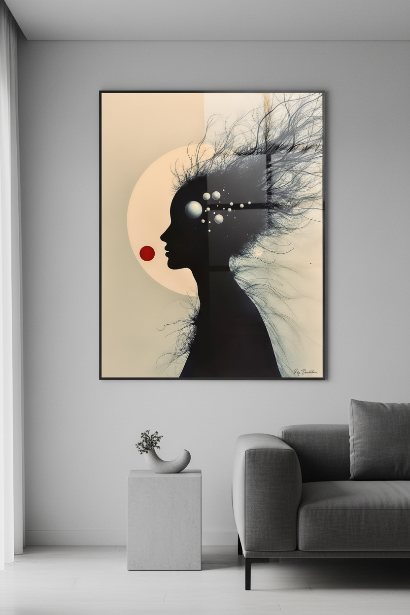 Éclipse Intérieure - Acrylique sous Plexi