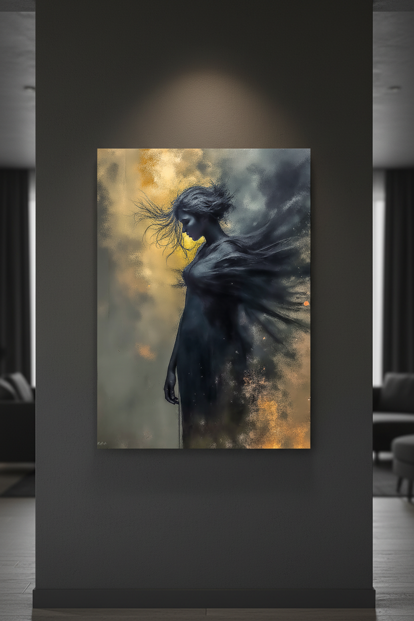 Éclats dans l'Obscur — Tirage Fine Art — Mur anthracite