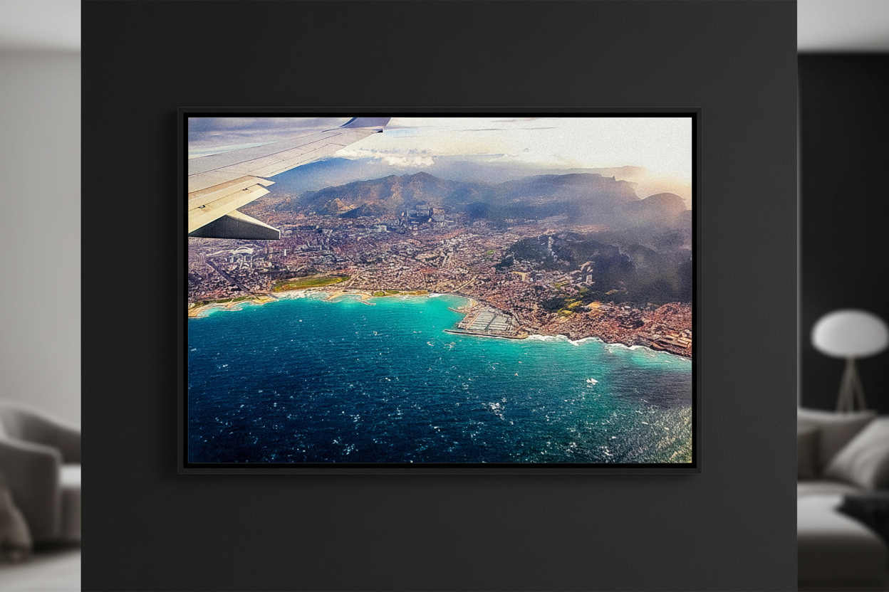 Sérénade des Havres Urbains fine art print on black wall