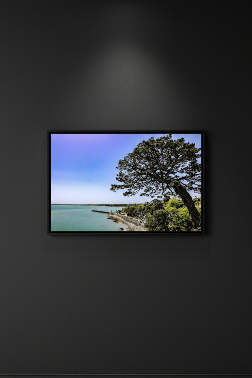 Le Gardien de la Baie — Mockup mur noir