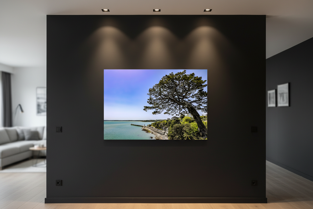 Le Gardien de la Baie — Mockup mur noir