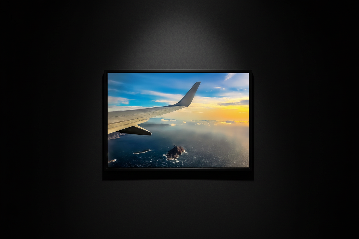 Reflets d'Azur sur les Côtes de Marseille fine art print on black wall