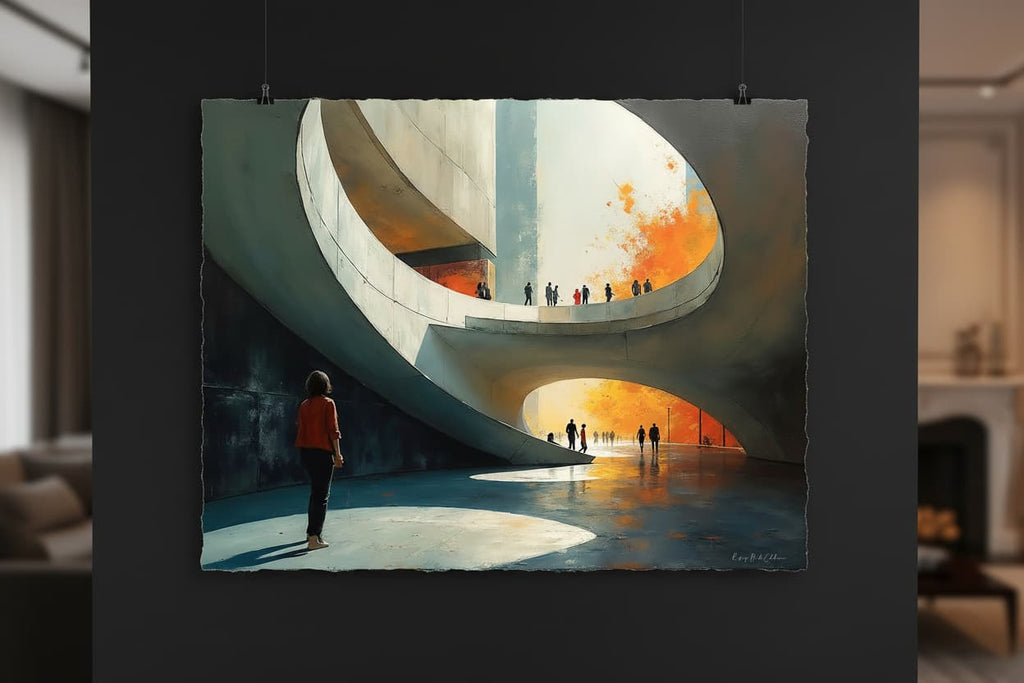 L'Amphithéâtre — art numérique Fine Art encadré en situation | Bybadr