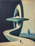 L'Ascension — Architecture Imaginaire, art numérique Fine Art, édition limitée 150 ex. | Bybadr