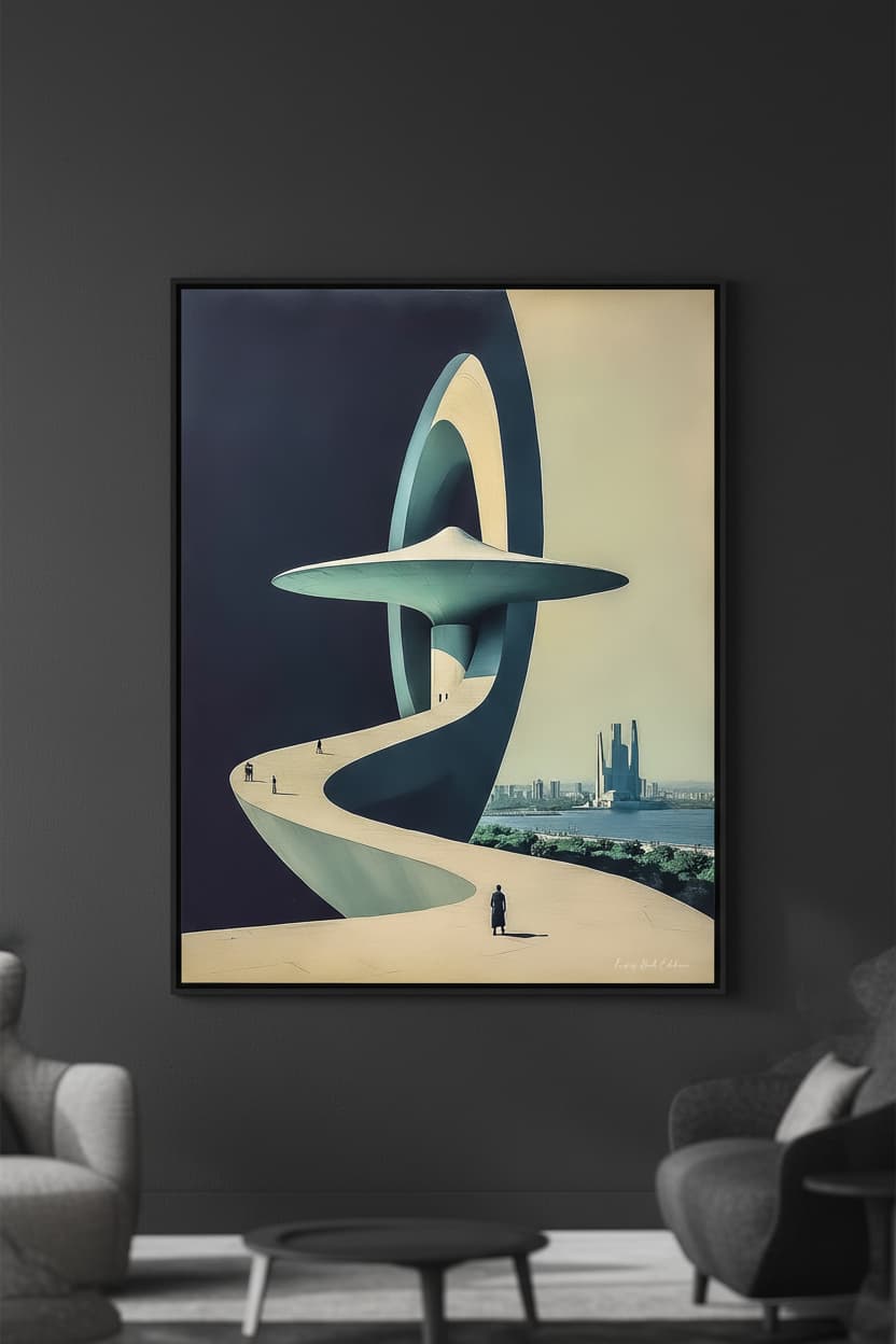 L'Ascension — art numérique Fine Art encadré en situation | Bybadr