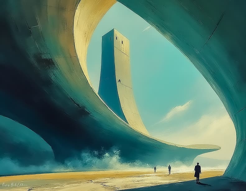 Sentinelle — Architecture Imaginaire, art numérique Fine Art, édition limitée 150 ex. | Bybadr