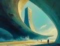 Sentinelle — Architecture Imaginaire, art numérique Fine Art, édition limitée 150 ex. | Bybadr