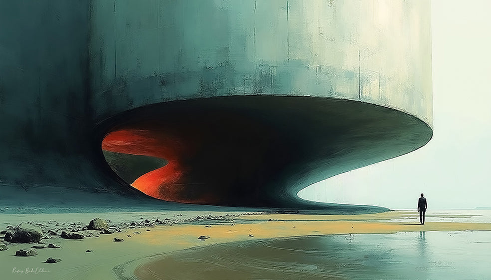 La Blessure de Béton — Architecture Imaginaire, art numérique Fine Art, édition limitée 150 ex. | Bybadr