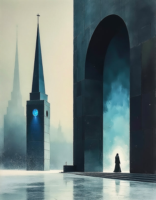 Le Seuil de l'Éternité — Sanctuaires, art numérique Fine Art, édition limitée 150 ex. | Bybadr