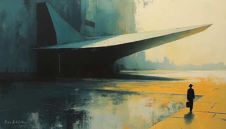 Le Voyageur — Architecture Imaginaire, art numérique Fine Art, édition limitée 150 ex. | Bybadr