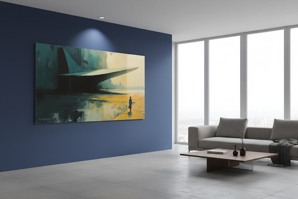 Le Voyageur — art numérique Fine Art encadré en situation | Bybadr