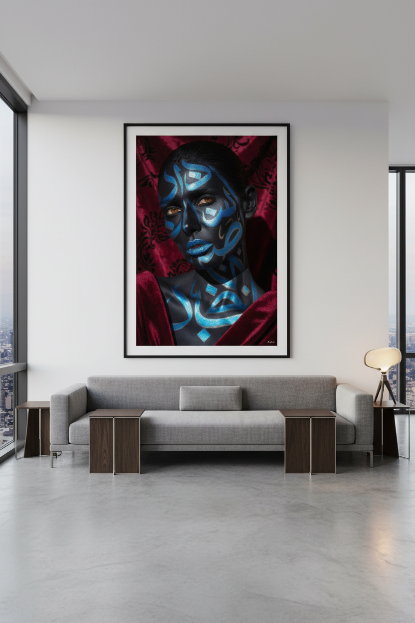 L'Enchanteresse — Body Paint encadrée dans un salon moderne | Bybadr