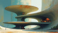 Les Plateaux Suspendus — Architecture Imaginaire, art numérique Fine Art, édition limitée 150 ex. | Bybadr