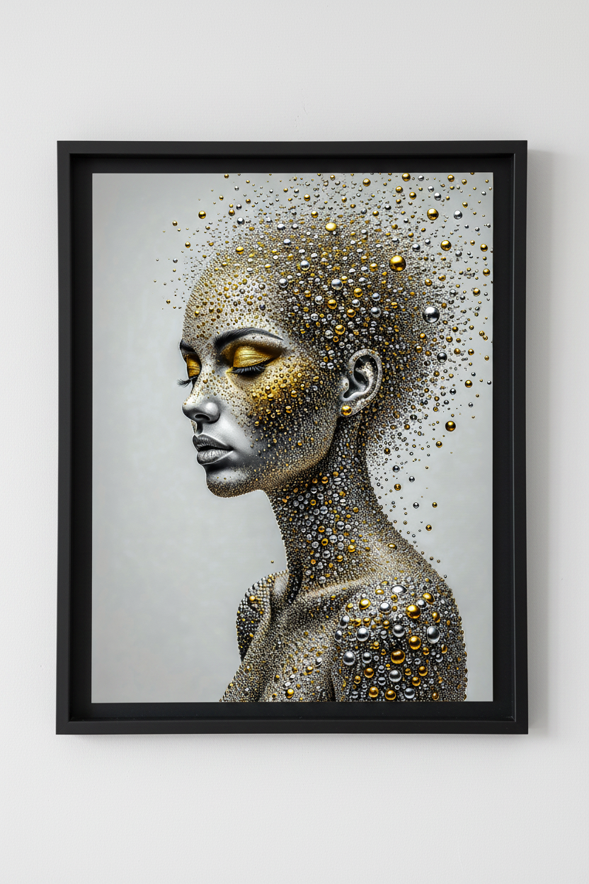 L'Orée Dorée — Chrysalis style cadre noir, art numérique Fine Art | Bybadr