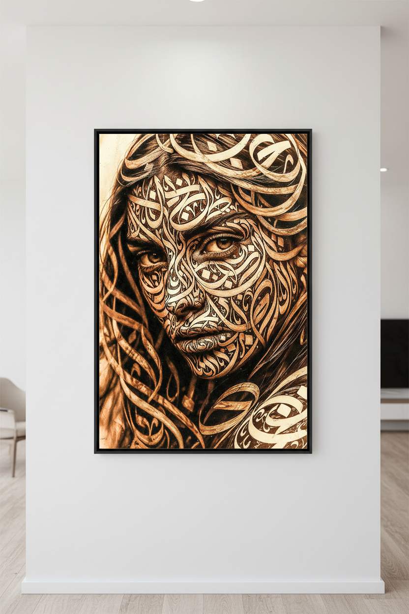 Née d'une Phrase Inachevée — art numérique Fine Art encadré en situation | Bybadr