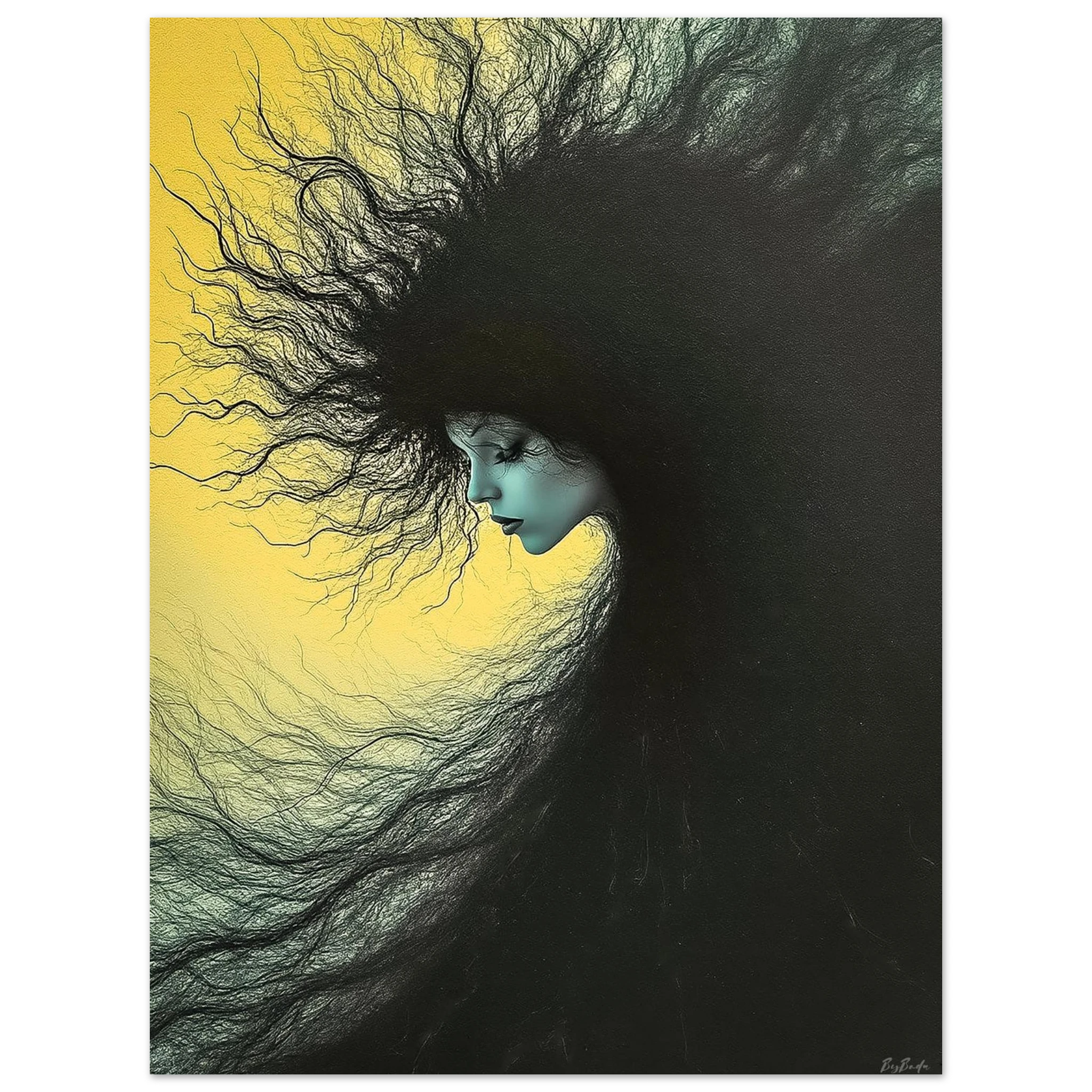 Nuée d'Encre et d'Or — art numérique Fine Art, édition limitée 150 ex. | Bybadr