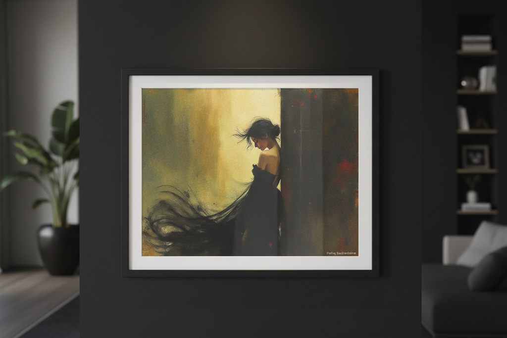 Seuil — Portrait Cosmique encadré en situation, art numérique Fine Art | Bybadr